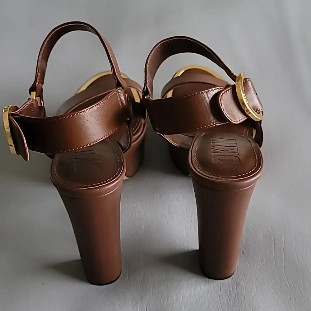 DKNY Block Heel Shila Platform Sandals Size 9M